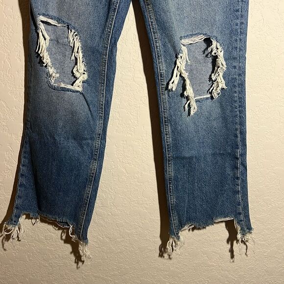 NWT Free People We the Free Maggie Ripped Crop Straight Leg Jeans Size 25 - Picture 4 of 12